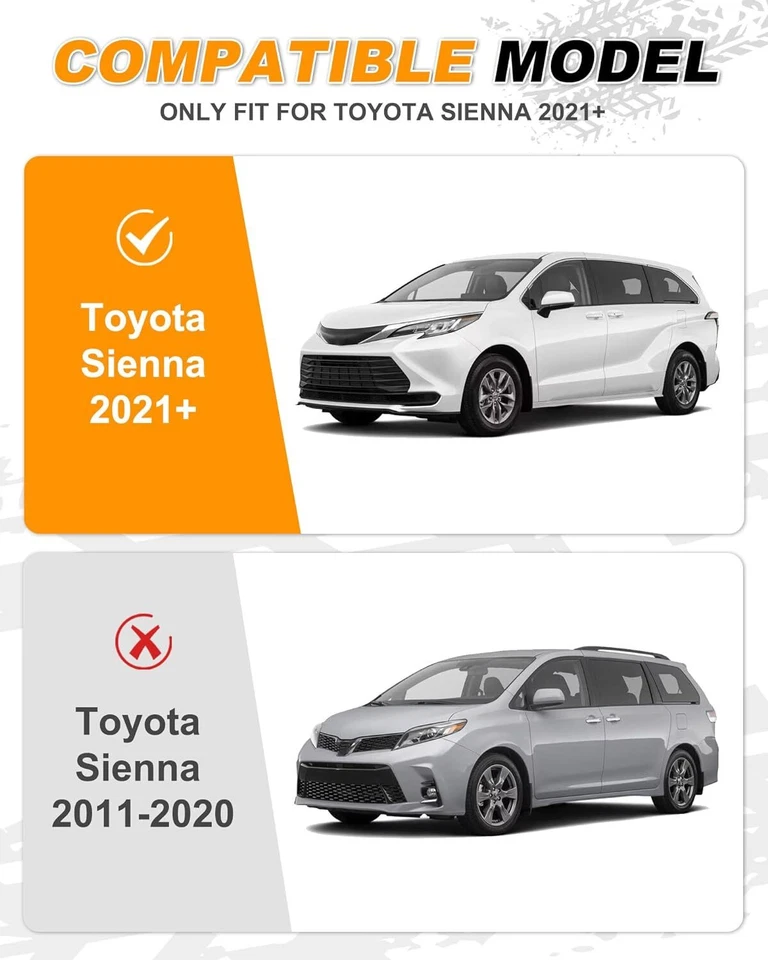 2P Running Boards Side Steps for 2022-2026 Toyota Sienna Nerf Bar Protector - Image 3 of 4