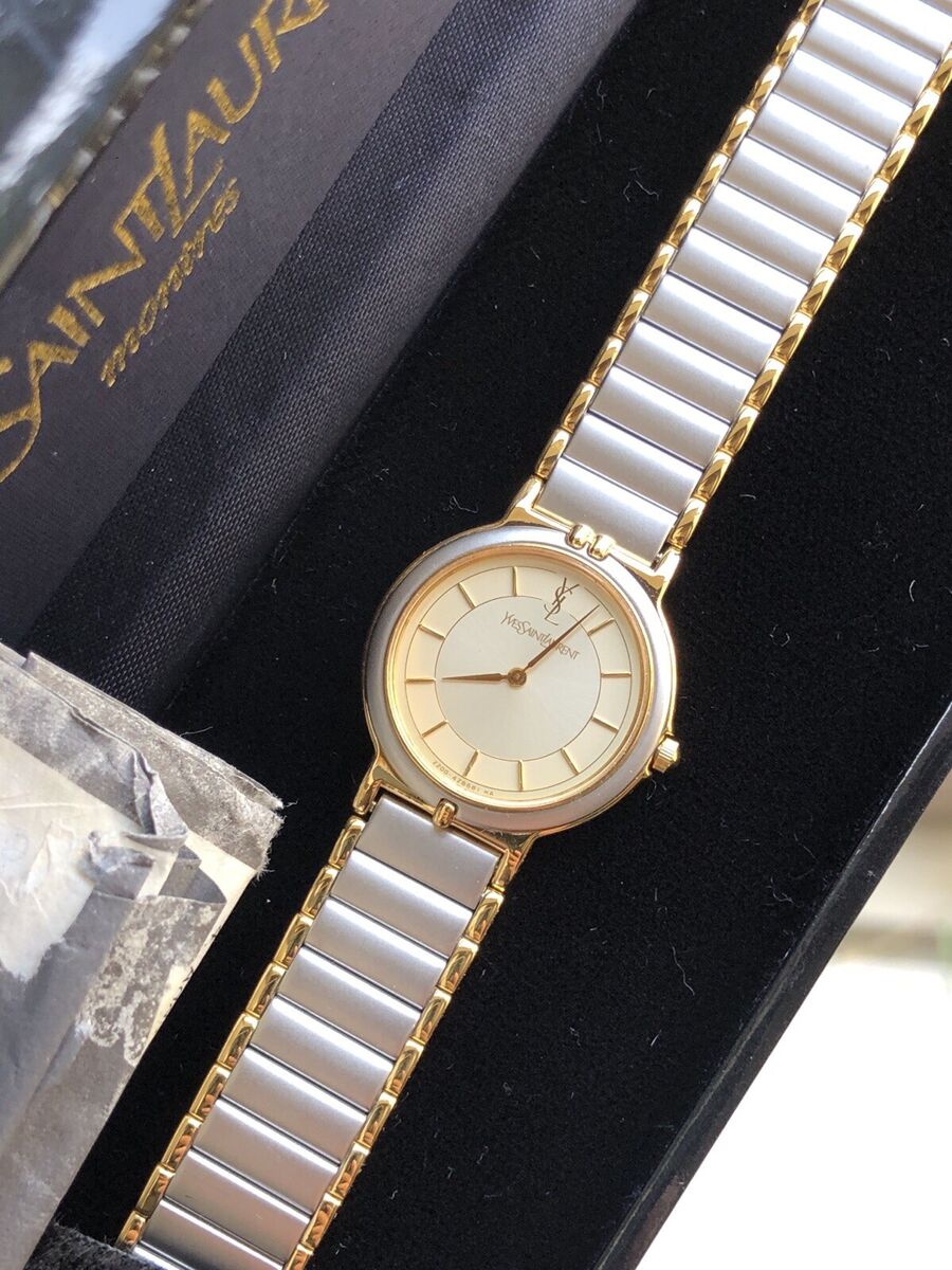 Vintage Yves Saint Laurent Dual Toned Ladies Watch with Gilt Vintage Yves Saint Laurent Dual Toned Ladies Watch with Gilt