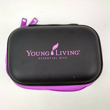 Young Living Essential Oils Carrying Hard Case Purple Black Holds 10 Bottles