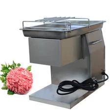 QX Stainless Commercial Meat Cutting Machine Cutter Slicer 3mm 250kg/h 110V