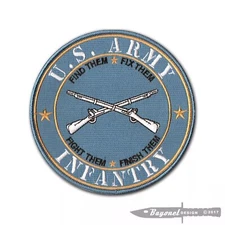 US Army Infantry embroidered patch - 5" in diameter, wax back - Army Grunt 11B