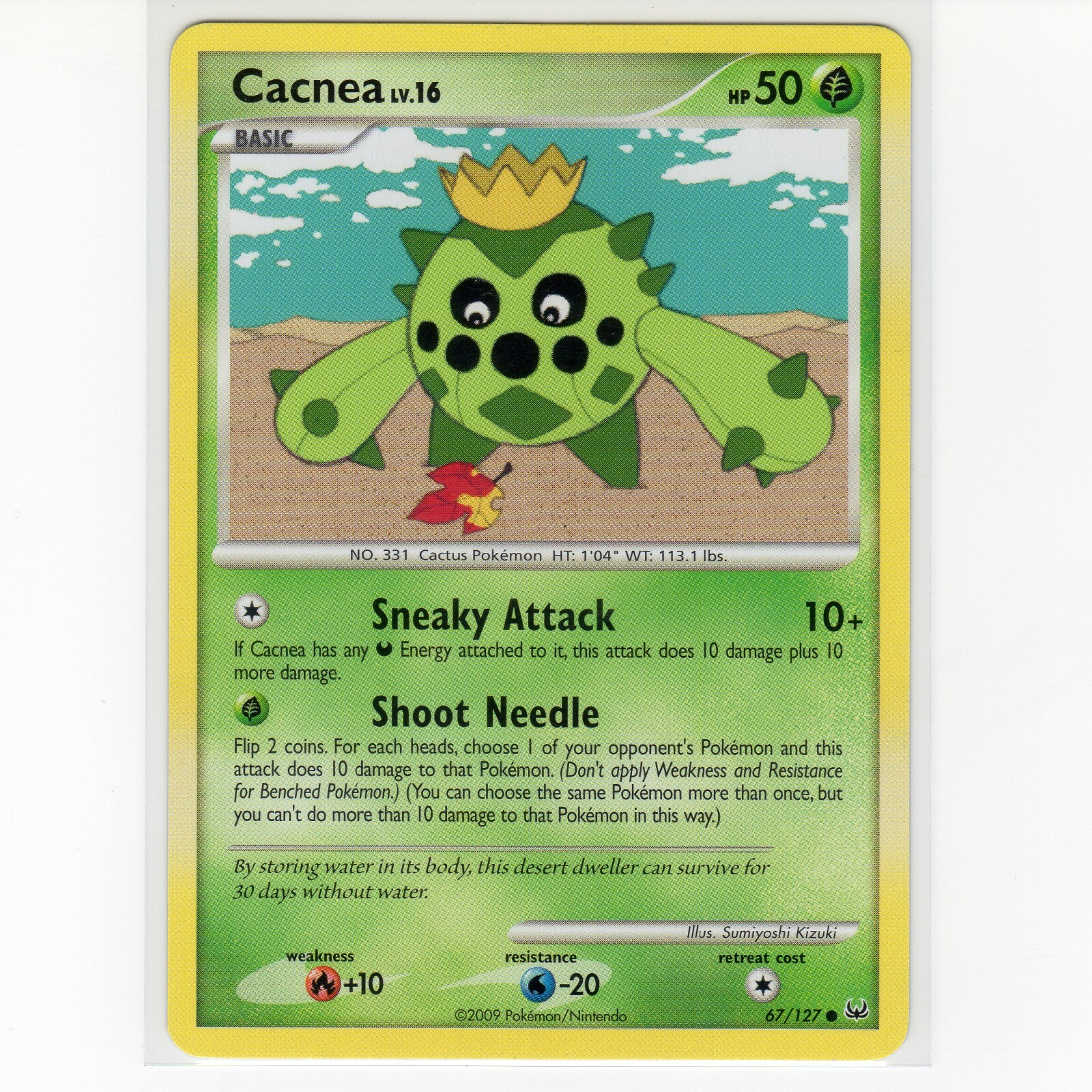 Pokémon TCG Cacnea 67/127 Platinum Regular Common Card EN-LP 2009