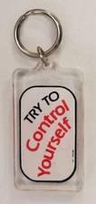Vintage Kalan Try To Control Yourself Humorous Keychain