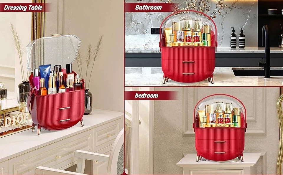 Organizador de maquillaje para tocador organizador de cosméticos para tu rutina diaria de cuidado de la piel Foto 3 de 4