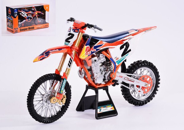 New Ray 1/6 Moto Cross Red Bull Ktm 450 Sx F 2 Cooper Webb 2019 Modellino-image