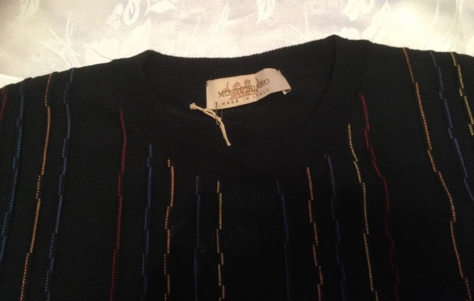 Montechiaro Wool Blend Crewneck Men's Sweater, Size M , L , XL, XXL . - Image 3 of 4