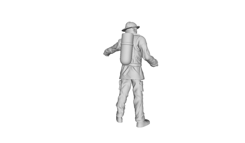 Printle B Homme 1616-Firefighter Pointing Fireman Figure for Dioramas Train Sets - Picture 4 of 11