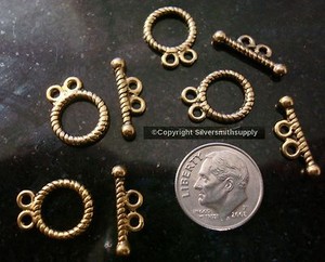 Authentic 4 Rope toggle jewelry clasp sets 2 strand gold plated necklaces bracelets fpc203