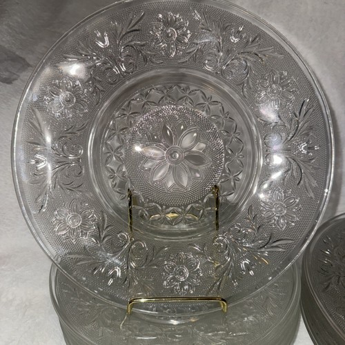 Vintage anchor hocking Sandwich pattern clear glass plateset#7 6in #7 8in #8 9in - Picture 13 of 15
