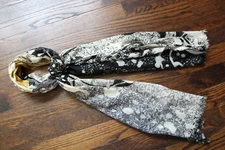 Lightweight Fashion Accent Scarf Floral Black Gray Gold Ivory 81x38 Fringe