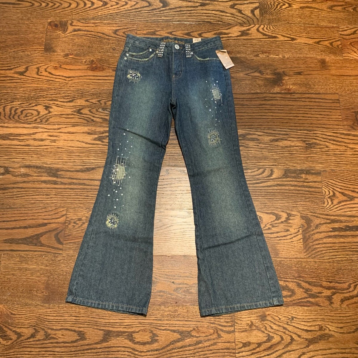 NEW NWT LIMITED TOO Womens Blue Denim Jeans, Size REG, Bling, MSRP