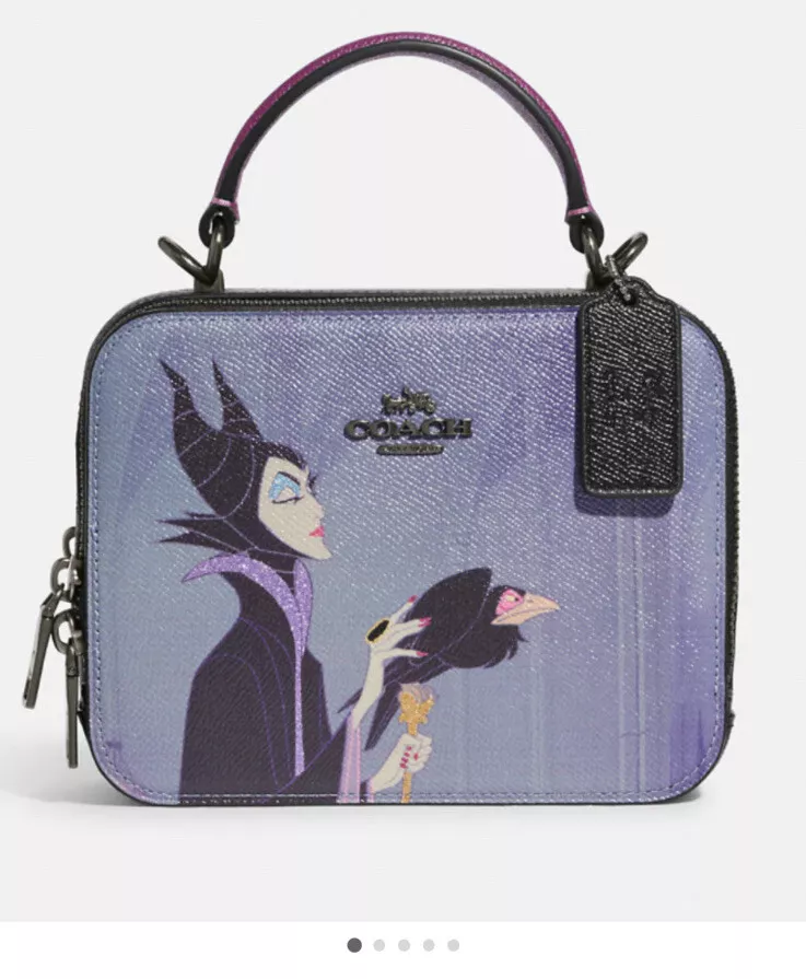 NWT Disney X Coach Box Crossbody With Maleficent Motif