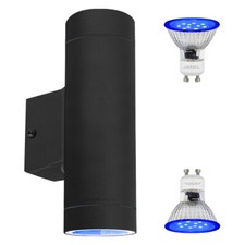 6W LED Black Stainless Steel Up Down Wall Light GU10 IP65 Various Colours ZLC019