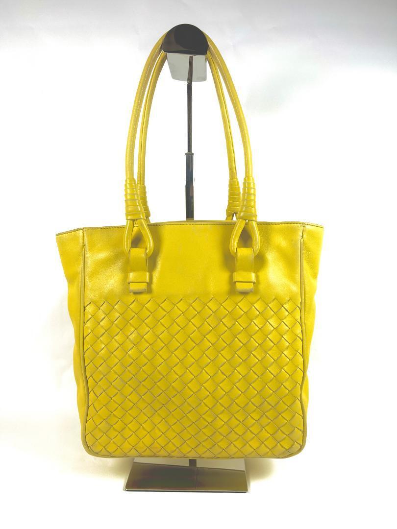 Bottega Veneta Yellow Intrecciato Leather Handbag