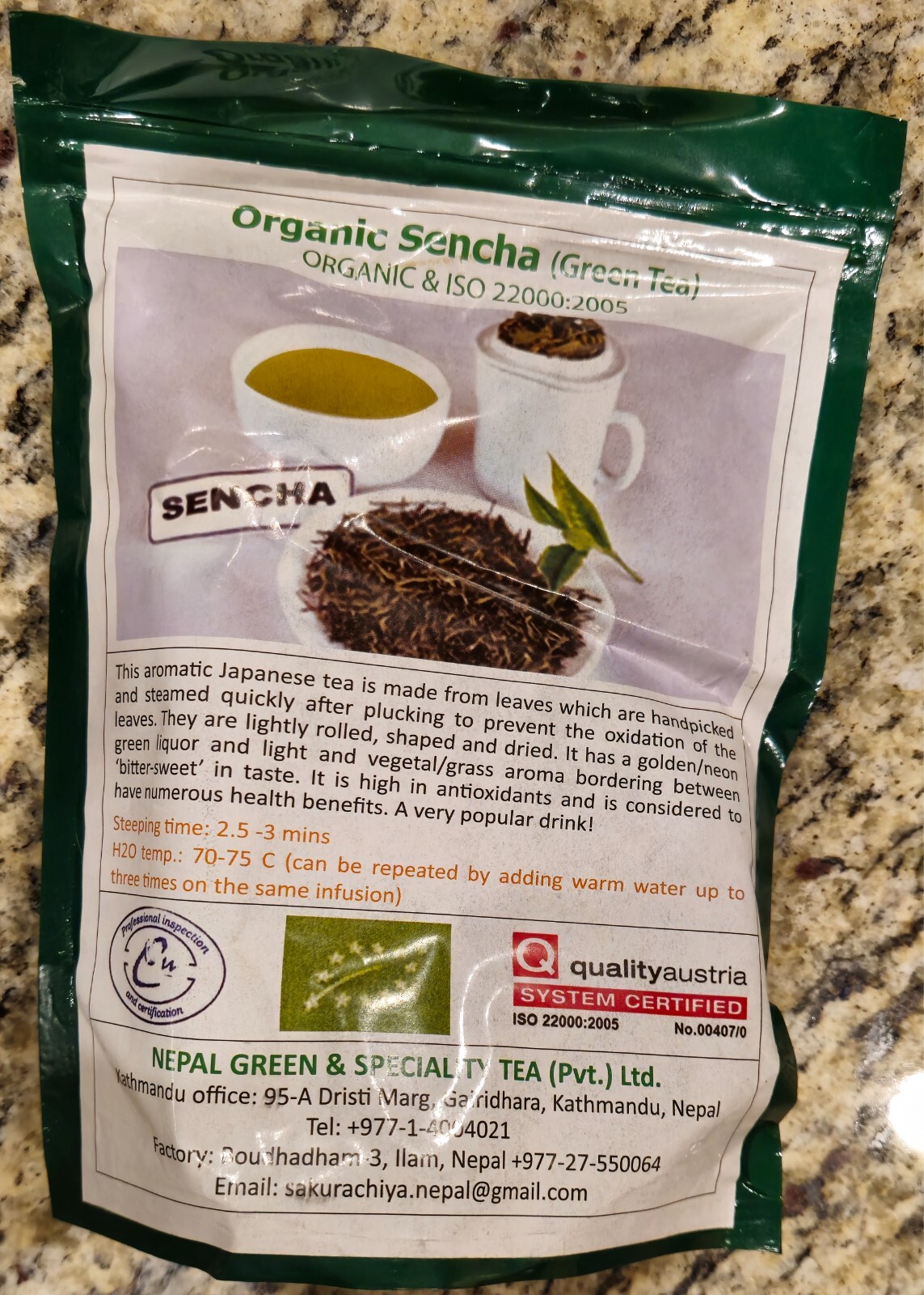 Sencha Loose Leaf Green Tea Iso22000:2005