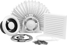 Xpelair AL100T AirLine In-Line Timer Shower Fan Kit With In-Line Fan  93289AW