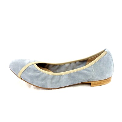 Damen Ballerinas Blau Beige DONNA CAROLINA Schuhe Slipper - Main Image
