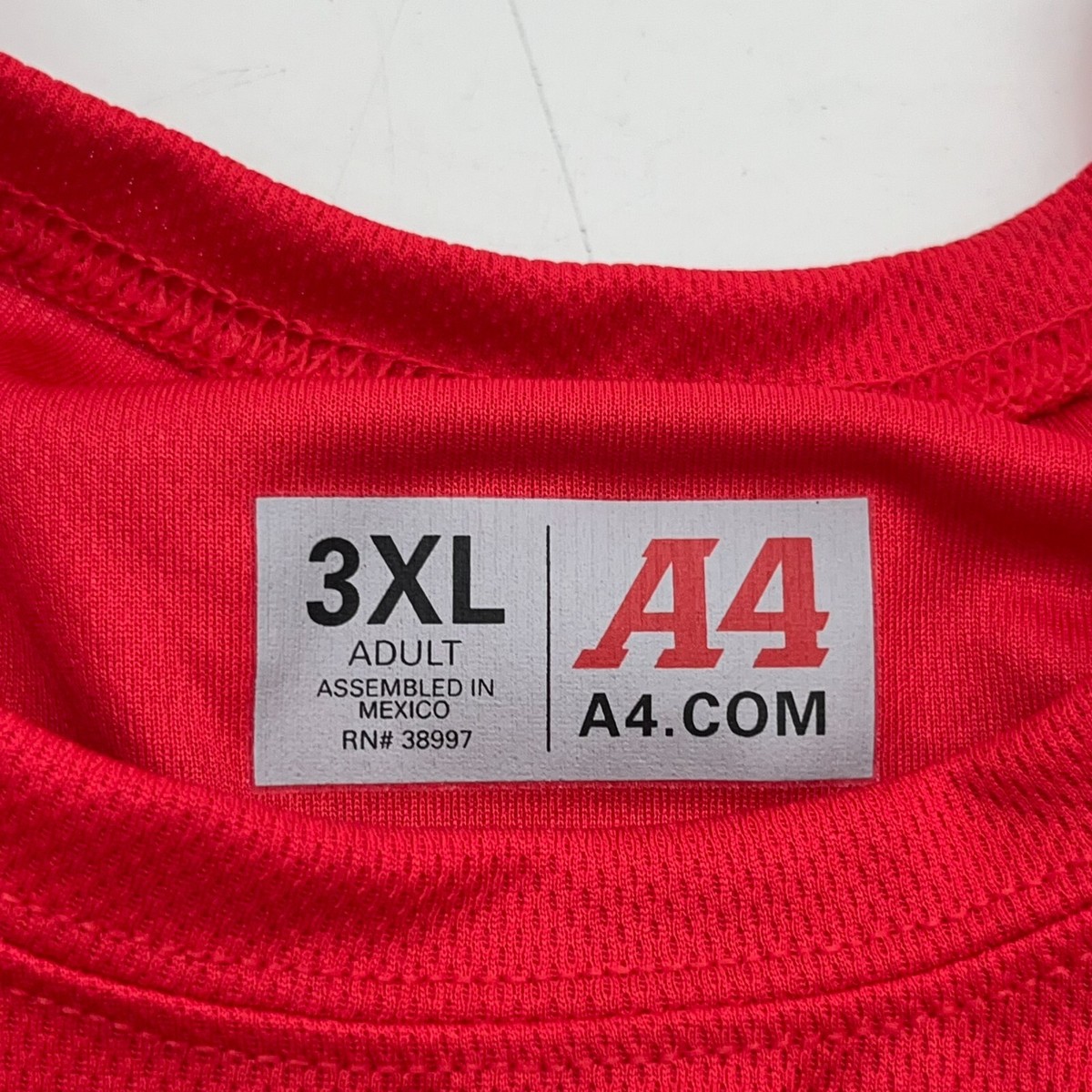 A4 Red Long Sleeve Jersey T-Shirt Men's Size 3X-Large | eBay