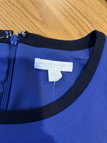 NY&C Women’s Dress Bodycon Size 4 Blue/Black Sleeveless Zipper NWT - Picture 4 of 8