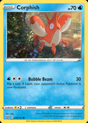 4x Corphish - 038/163 - Common NM-Mint Pokemon SWSH05 - Battle Styles