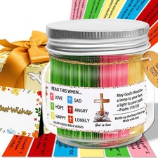 Large Bible Verse Jar - 120 Inspirational Bible Verses Christian Gifts for Me...