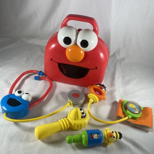Sesame Street Elmo Giggle Doctor Medical Kit 4 Instruments 2006 Mattel Toys
