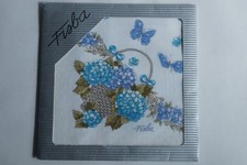 Mouchoir coton Fleurs Hortensia bleu Fisba Stoffels Suisse (77099)