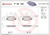 Brembo Bremsbelagsatz, Scheibenbremse P 23 152 FüR Alfa Romeo