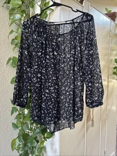 Lauren Conrad size M black sheer blouse