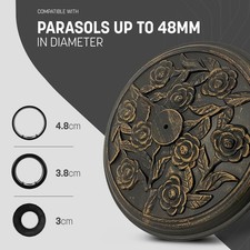 Parasol Base Cast Iron Effect Round Umbrella Stand Patio Outdoor Garden 12kg 9kg