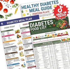 3 PCS Diabetes Food List  Meal Planner - Diabetic Food Chart, Laminated Type...