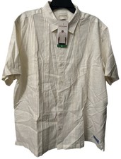 Scotch  Soda Men's Linen Blend Short Sleeve Woven Shirt Cream Size XL. NWT