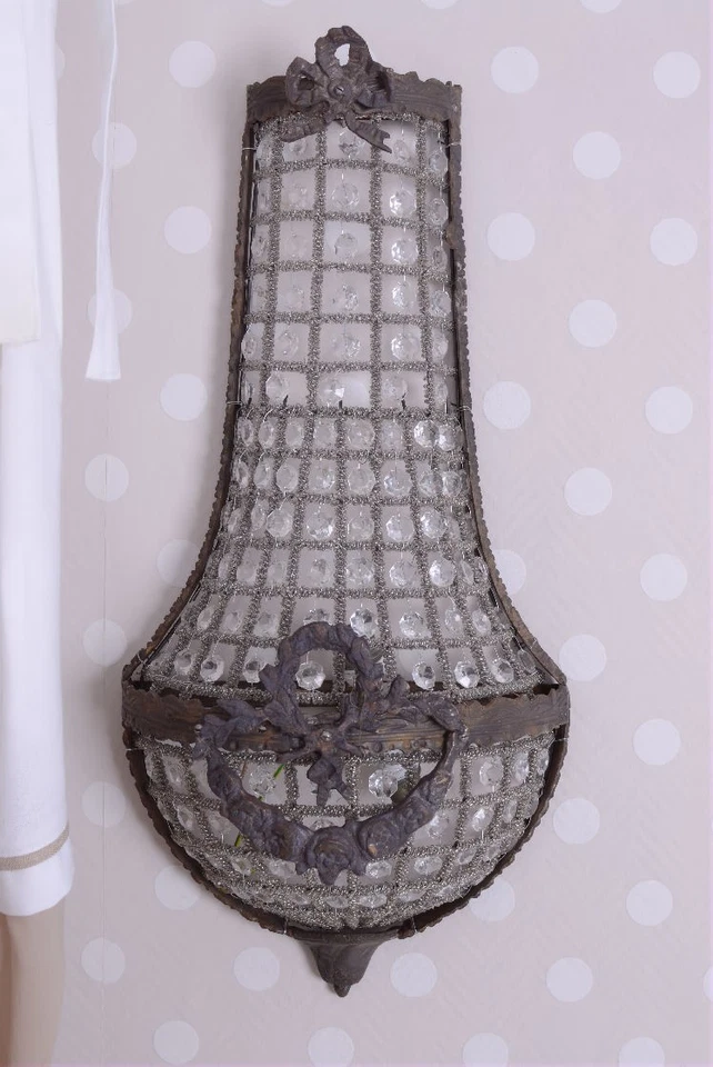 Zwei Wandappliken Wandlampe Wandleuchte Lüster Paar Wandlüster antik Leuchte - Bild 3 von 4