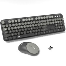 Wireless Keyboard and Combo - 2.4G Full-Sized Cute Colorful and Keyboard with...