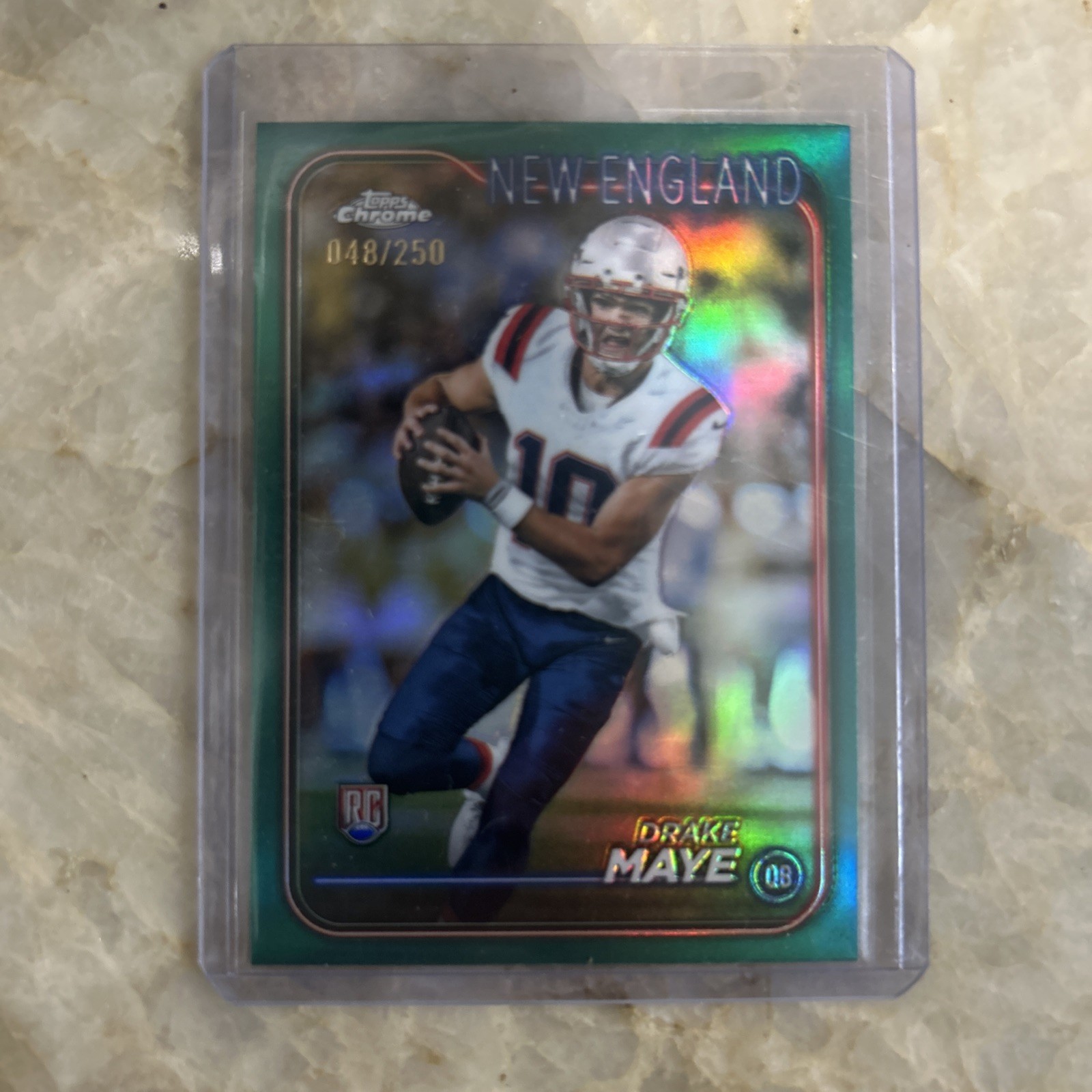 2024 Topps Chrome - Rookies Drake Maye #203 Teal Refractor /250 (RC)