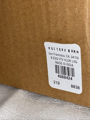 NEU Pottery Barn 8" LG Perlen Osterei Votivkerzenhalter Silber Glasperlen - Bild 6 von 13