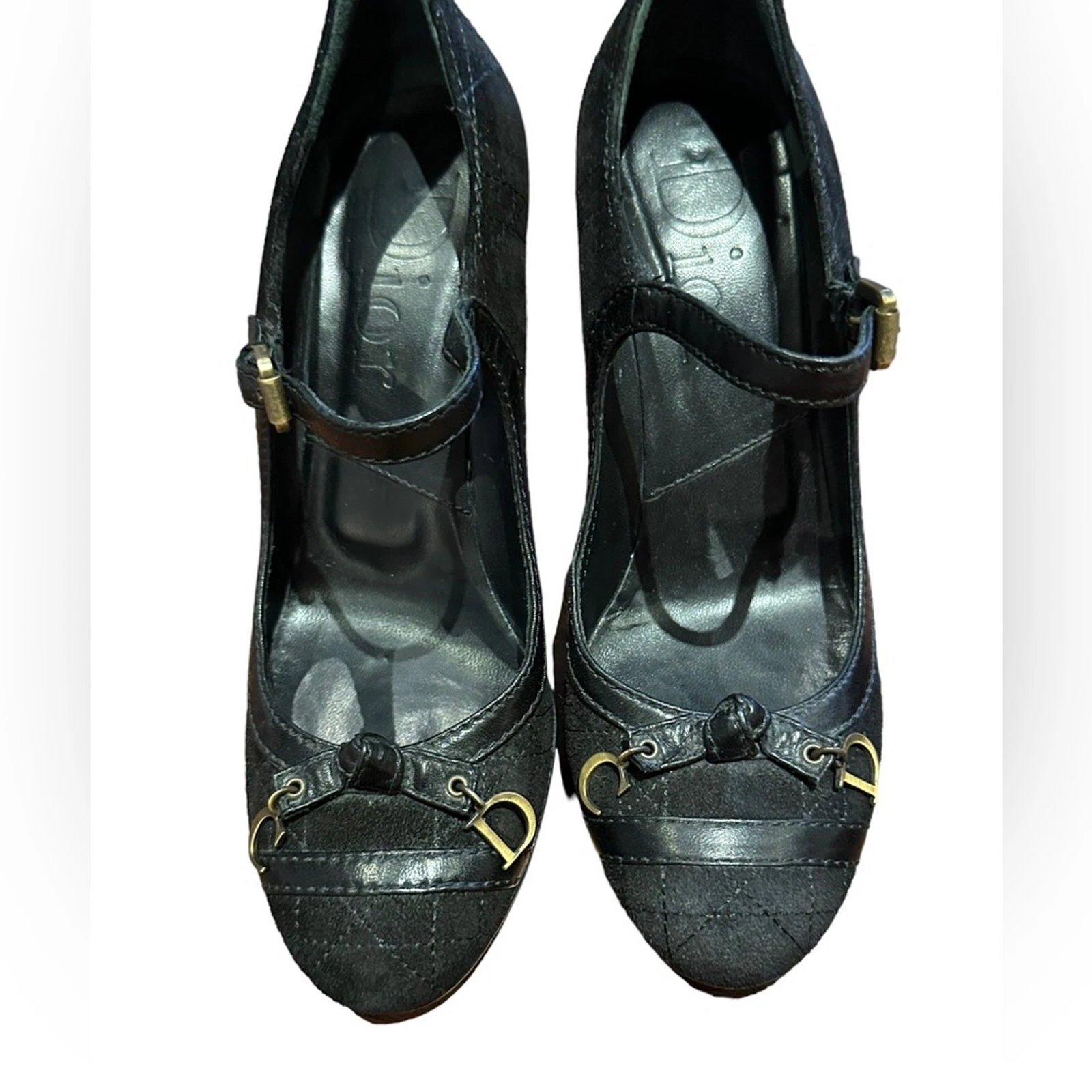 Talons femme Dior 37,5/7 daim noir Mary Jane
