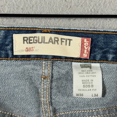 Vintage Levis 505 Regular Fit Mens Blue Straight Leg Denim Jeans 