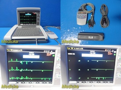 GE MAC 5500 HD ECG EKG Machine w/ CAM HD Module, 10-Lead Cable, Printer ~ 39714