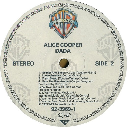 ALICE COOPER - DaDa. Vinyl LP UK 1983. Warner Bros 92-3969-1. VG+ - Picture 4 of 4