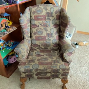 Best Chairs, Inc. Patterned Upholstered Accent Chair Fishing Theme