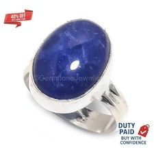 Black Friday Sale Blue Sapphire Wedding New Statement Ring 925 Sterling Silver