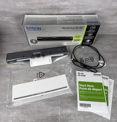 #ad Epson ES 50 WorkForce Portable Document Scanner Black NO SOFTWARE OPEN BOX READ $75.00