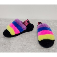 NWT UGG Fluff Yeah Slide Womens Multicolor Slip on Slippers-Size 7