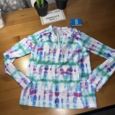 DSG Rash Guard Long Sleeve UV Protection Shirt -Tide Dye Girls Size Medium