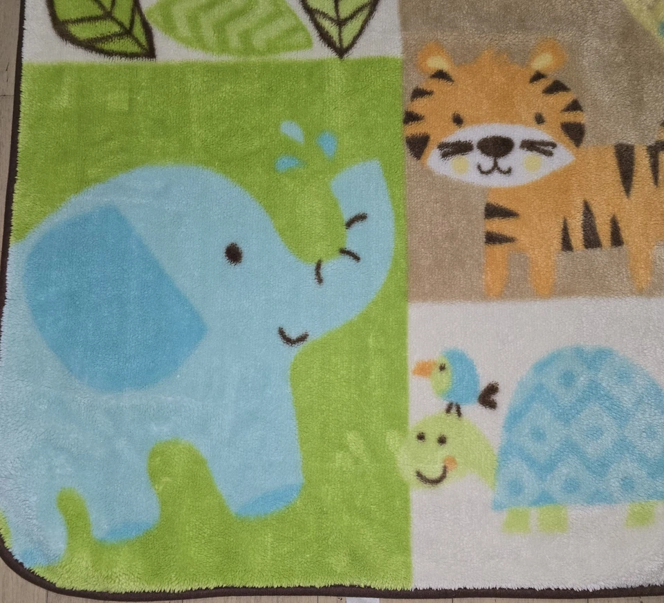 Manta bebé Garanimals selva safari zoológico animales polar felpa tiro 30" x 45" Foto 3 de 4