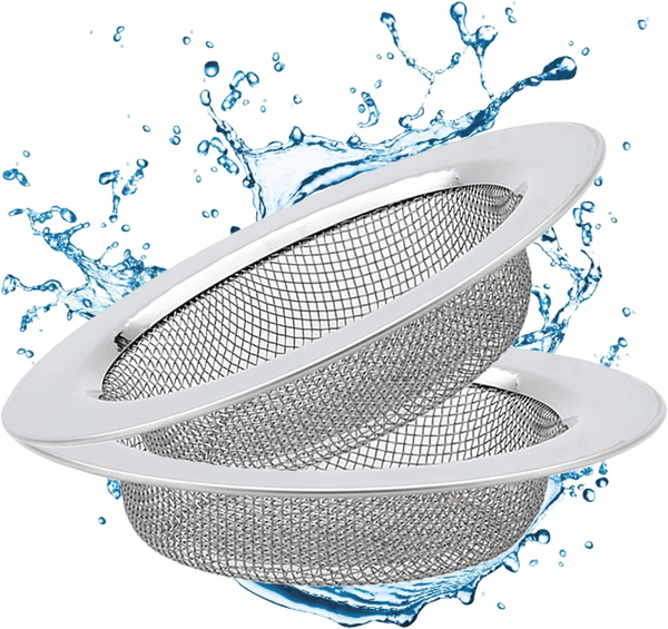 Abflusssieb 2 StüCk Edelstahl 7.5Cm Haarsieb Dusche Waschbecken SpüLe KüChe-image