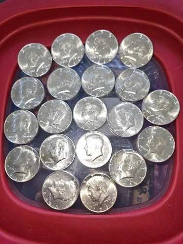 $10 Face Value of 1964 Kennedy Half Dollar Coins, Tube Of 20 - BU, 90% Silver!