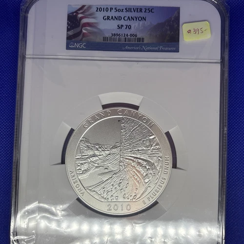 2010 P 5 oz Silver 25c Arizona Grand Canyon Early Releases NGC SP 70 - No Tone