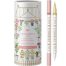 24 Pastel Dual Tip Markers, Fine Tip and Brush Pens. Perfect for art, illustr...